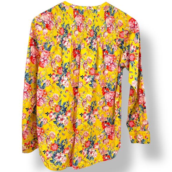 J Crew x Liberty of London Magical Bouquet Poplin Popover Top Yellow Women's 2 - Picture 3 of 7